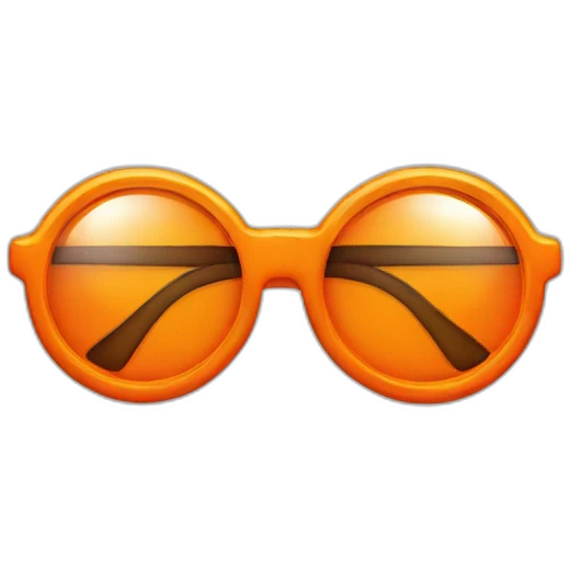 orange circle with a glasses and a red bowtie emoji