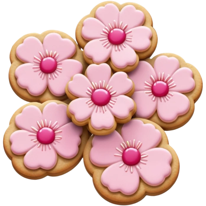Cherry blossom shaped of a cookie emoji