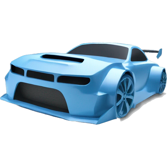 wide-body pearl-blue Cardstock Papercraft fr-s racecar emoji