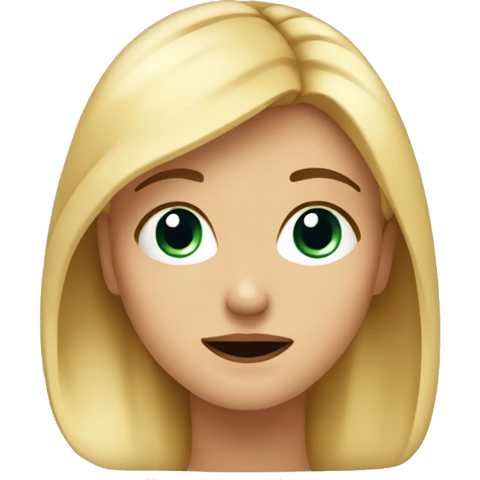 Face of a blonde girl, making a gesture that she doesn't care. Rolling your eyes up emoji