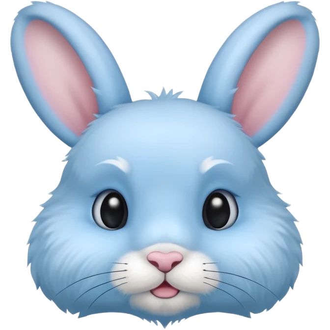 light blue cute rabbit head emoji