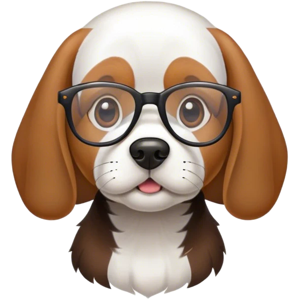 Beagle wearing glasses emoji