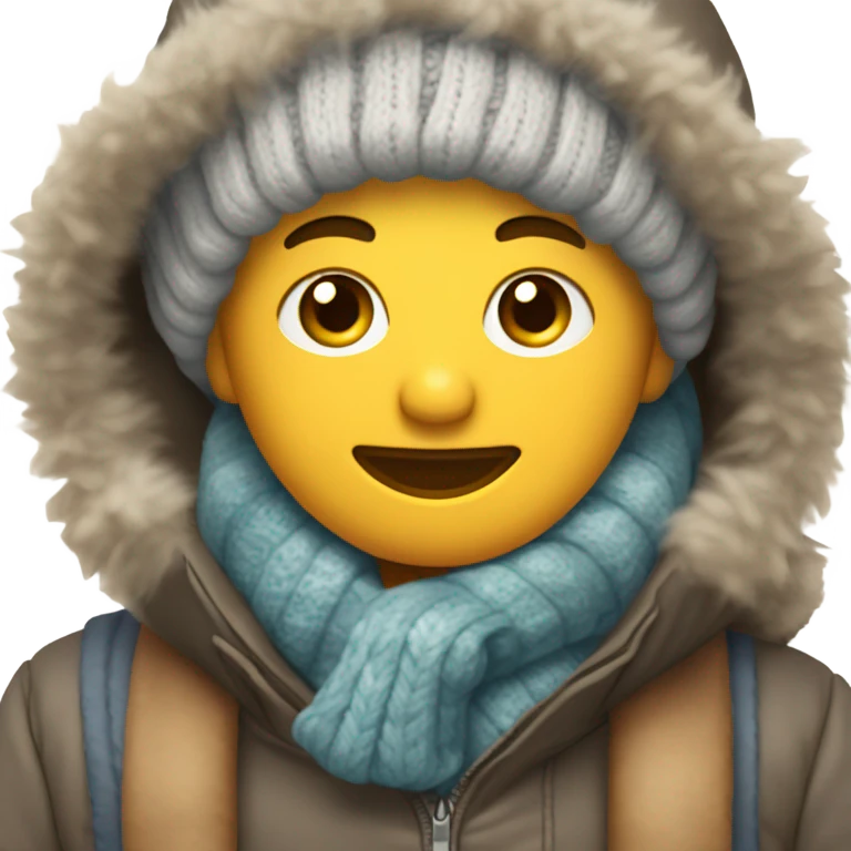 Human with cold season clothes emoji
