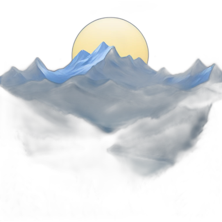nighttime mountain landscape with snowy peaks, forest, and moonlight emoji