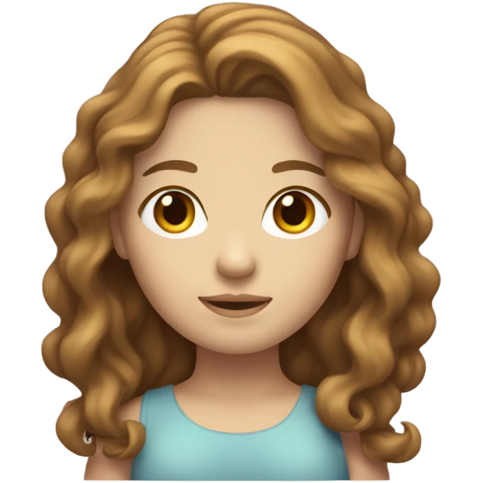 Full body white girl with wavy brown hair emoji