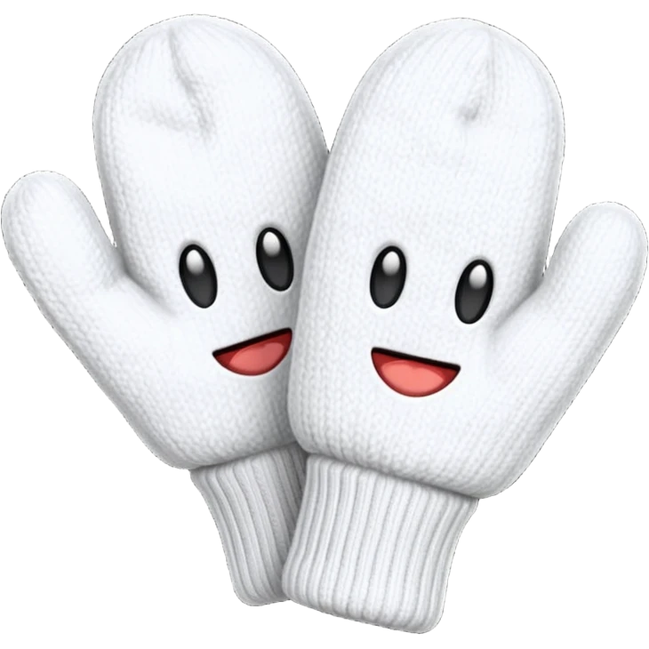 A white mittens without face emoji