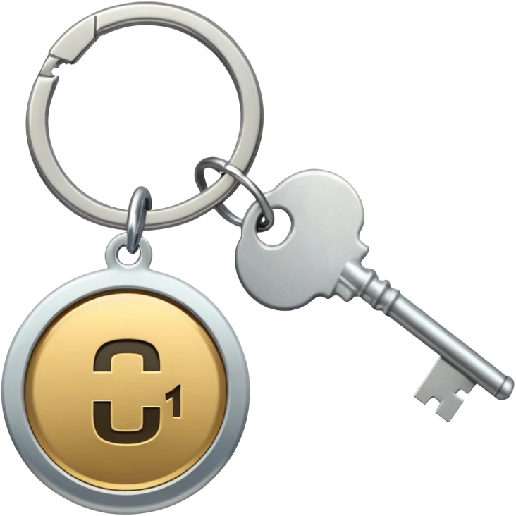 una llave con un llavero que diga C21 emoji