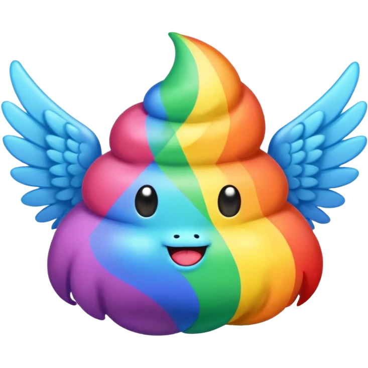 rainbow poop with wings emoji