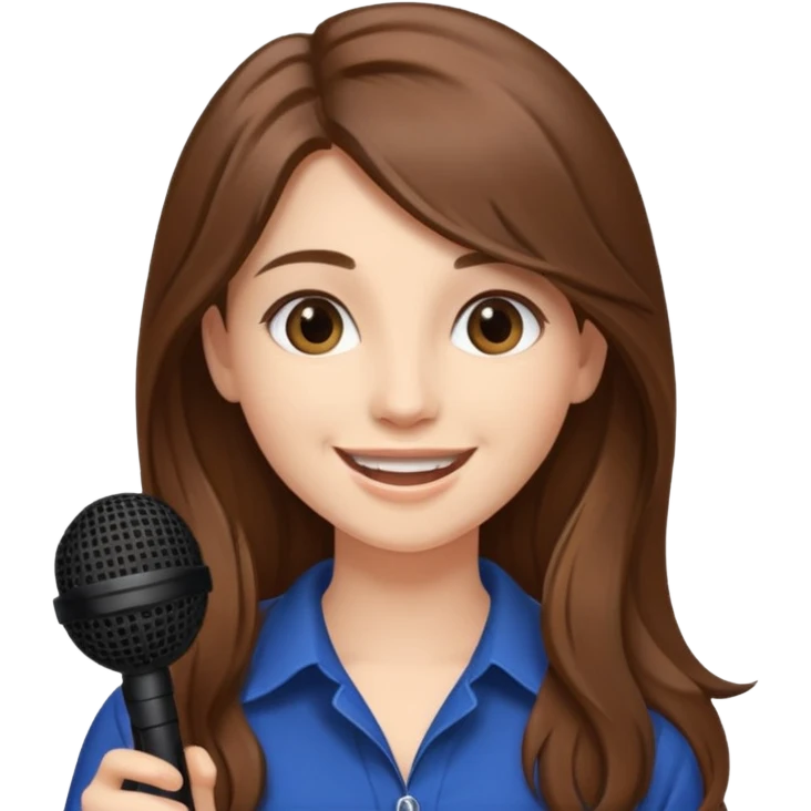 Singer Young woman – long hair, around 20s, holding microphone close emoji
