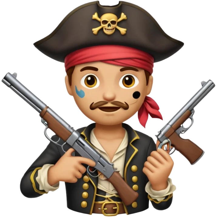 Pirates emoji holding gu emoji