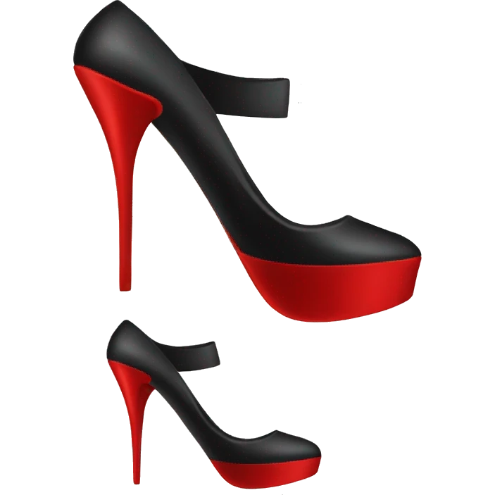 Black high heel with red bottoms  emoji