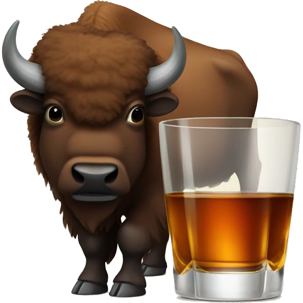 Bison and whiskey glass  emoji