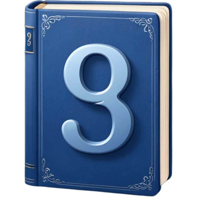 Dark blue book with a number "9" in the cover emoji
