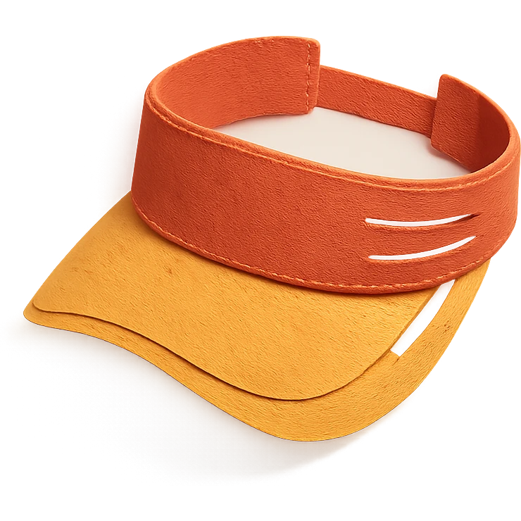 sun visor with cut-out details and layered paper effect in paper-craft style emoji