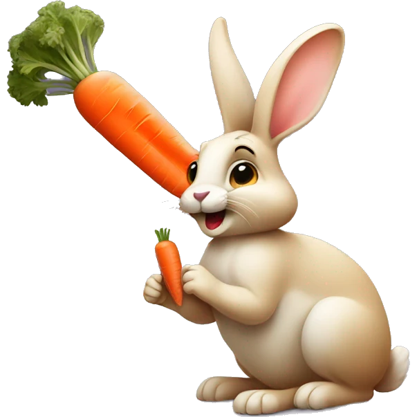 Rabbit nibbling carrot emoji