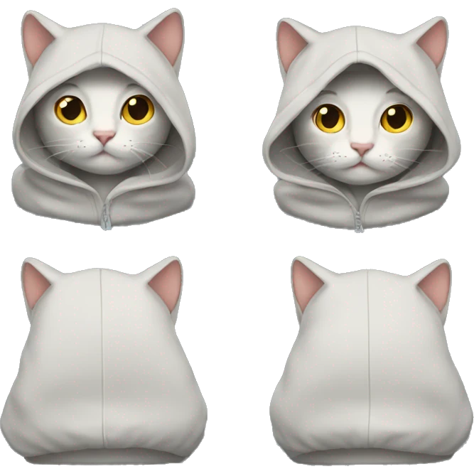 Cat wearing hoodie emoji