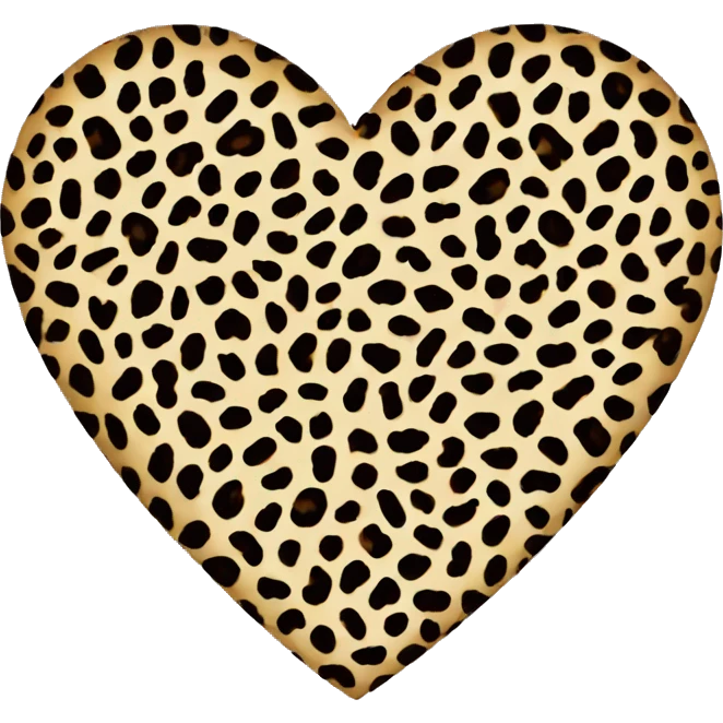 leopard print heart  emoji