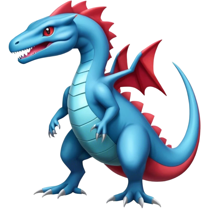 Badass cool shiny salamence-salazzle-hybrid, full body emoji
