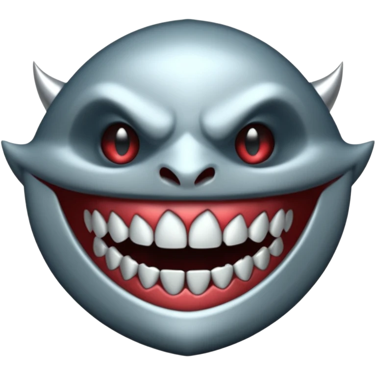 metallic teeth with sharp fangs, chrome texture, dark shadows emoji