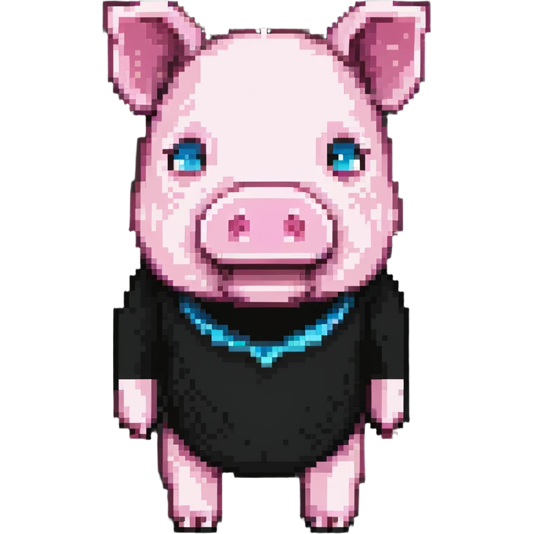 Minecraft pig, authentic blocky style and proportions emoji
