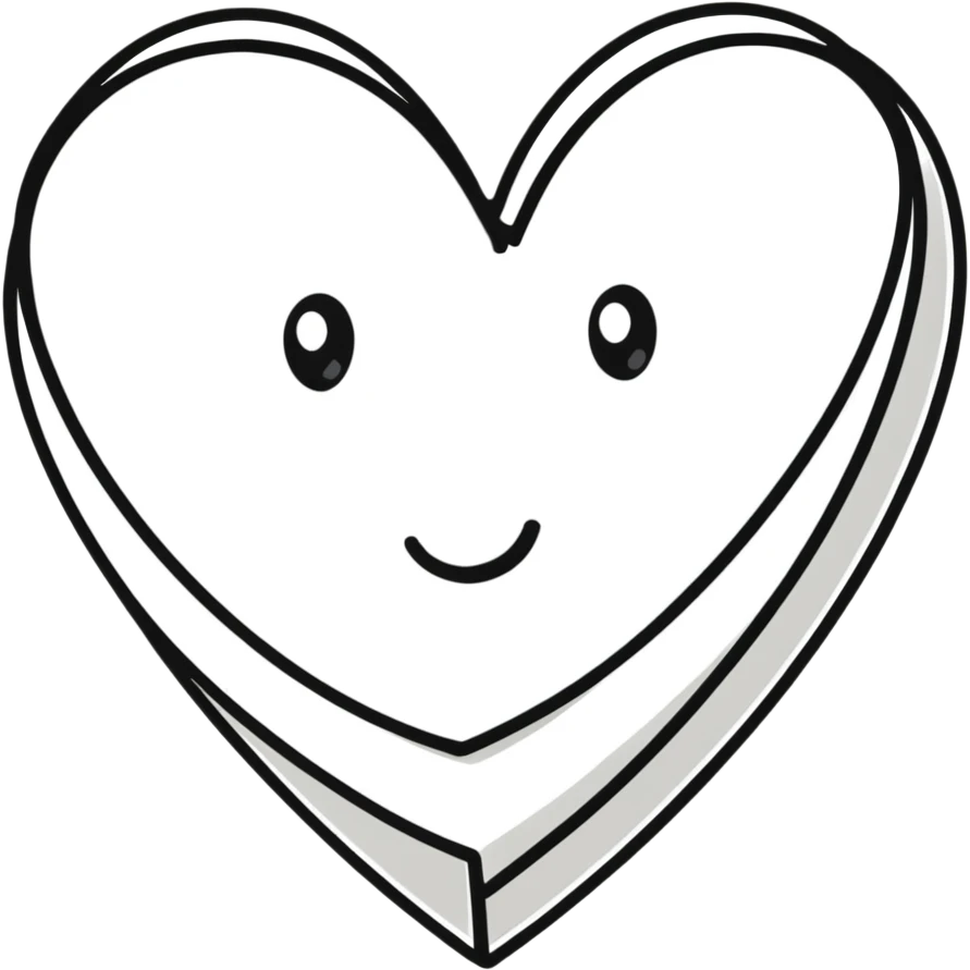 cartoon sticker of a heart with a smiling face emoji