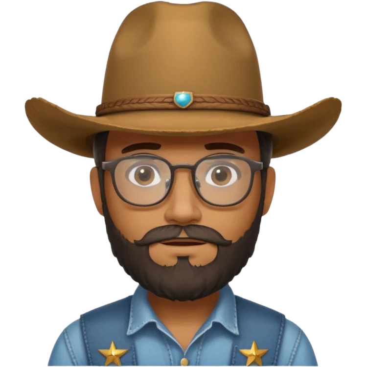 bearded cowboy with glasses emoji