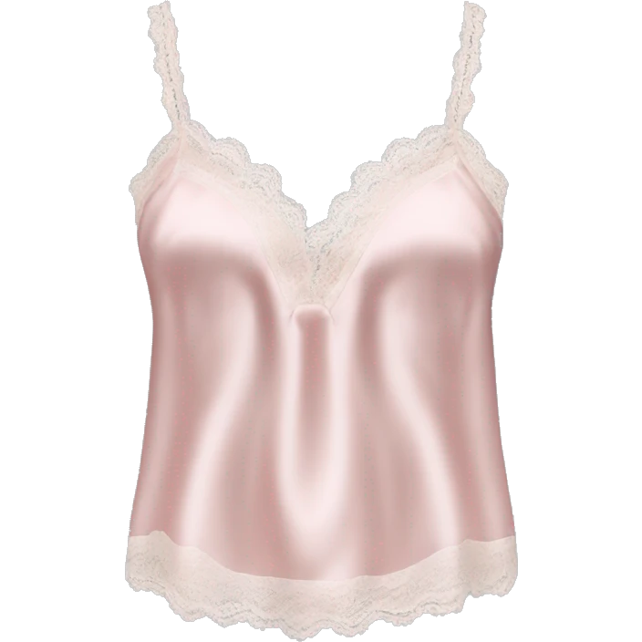 Hyper Realistic isolated side view of a light pink silk lace camisole blouse.  emoji