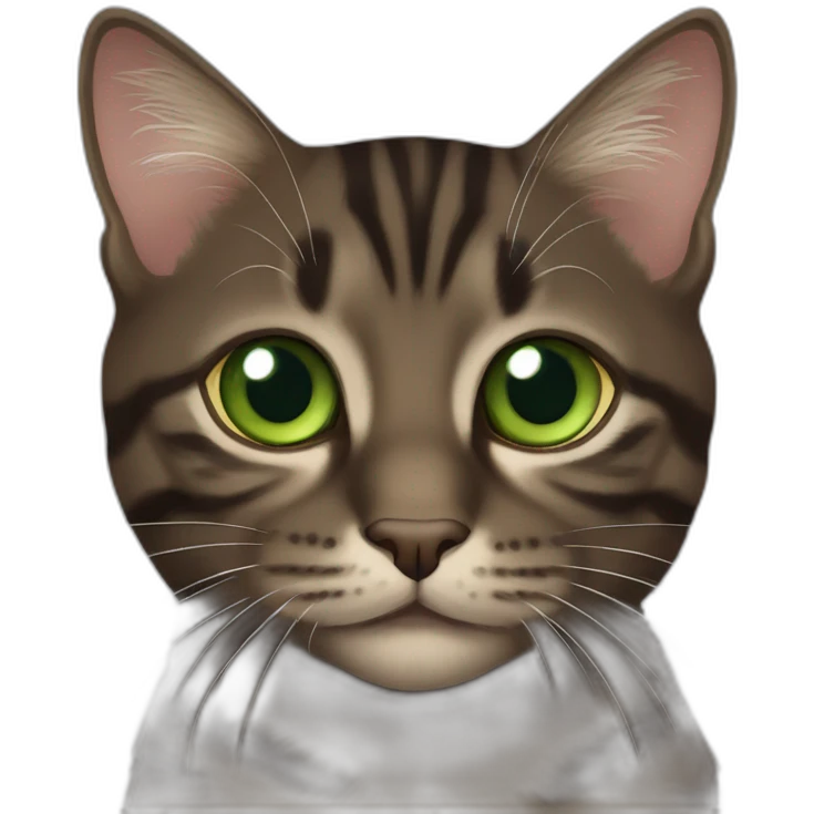 Dark Brown europen tabby cat, Green eyes emoji
