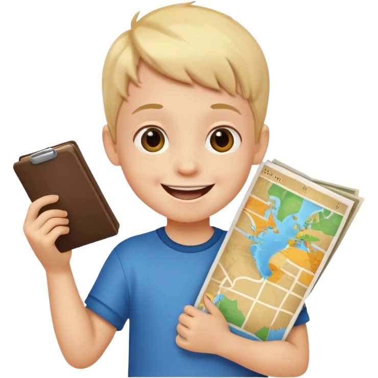 child Holding Maps emoji