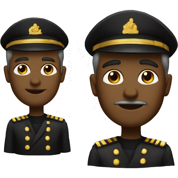 ship captain wearing black and gold emoji