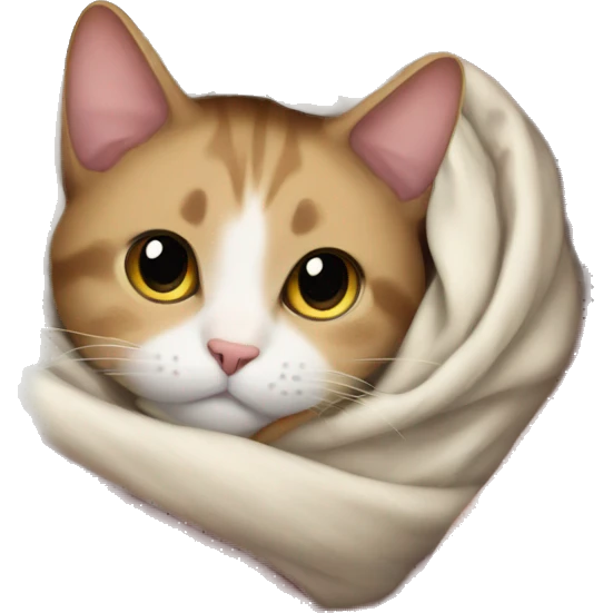 Cat swaddled in a blanket emoji