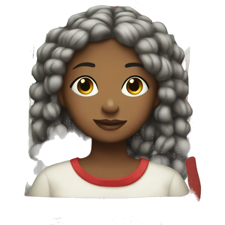 make a christmas themed blanket with a black girl with two braids under it emoji