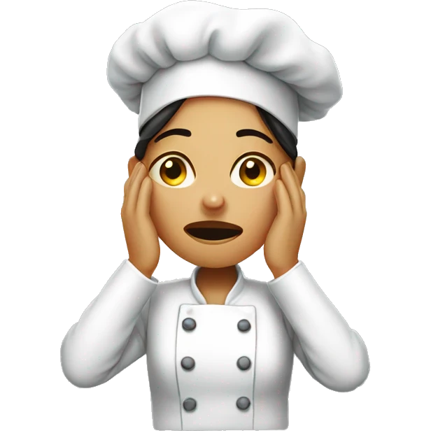 Female chef crying emoji
