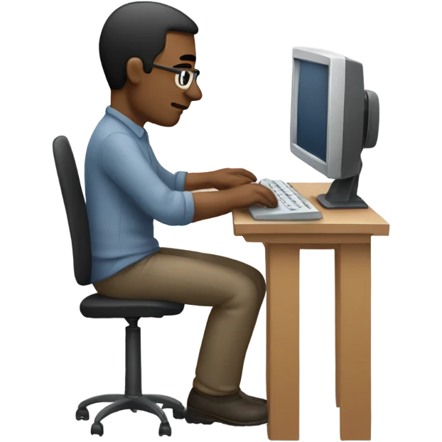 Man working on a computer emoji