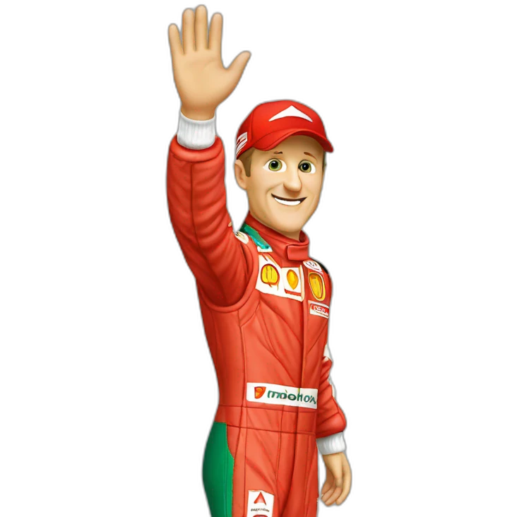 Michael Schumacher waving emoji