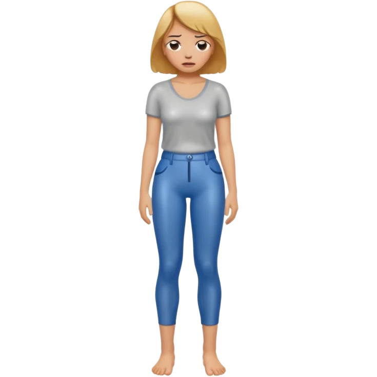 women looking sad after peeing pants  emoji