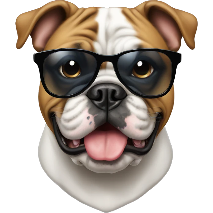 bulldog whit sunglasses emoji