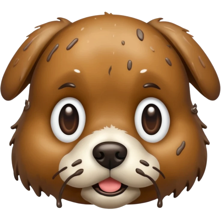 dog face after playing outside in the mud emoji
