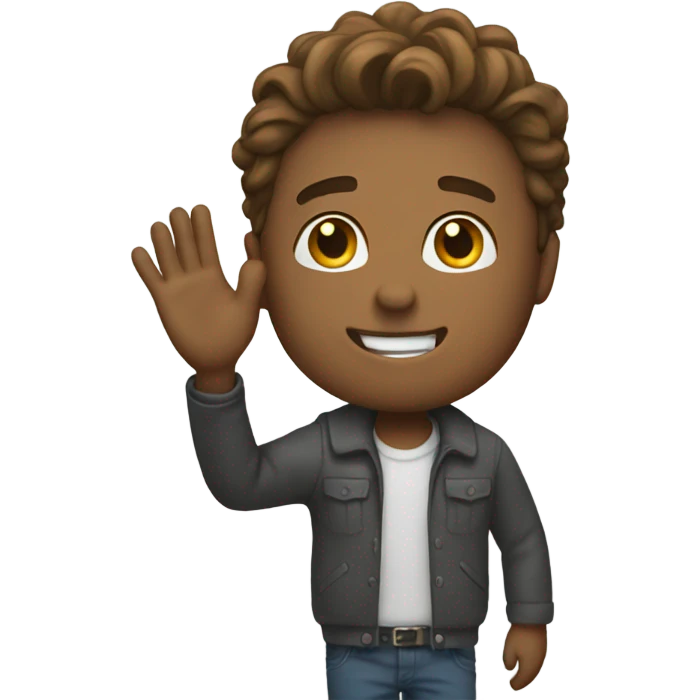 Guy waving no emoji