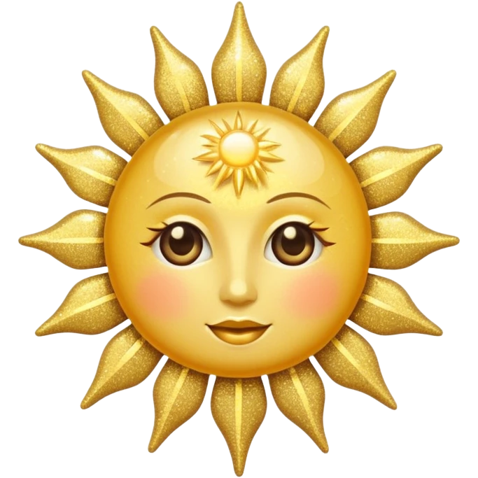 Glitter Vintage Sun emoji