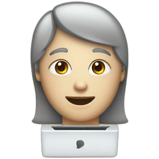 Computer with the video call on the screen  emoji