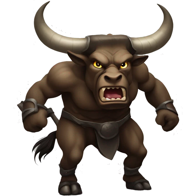 Minotaur angry, bull. Dark fantasy emoji
