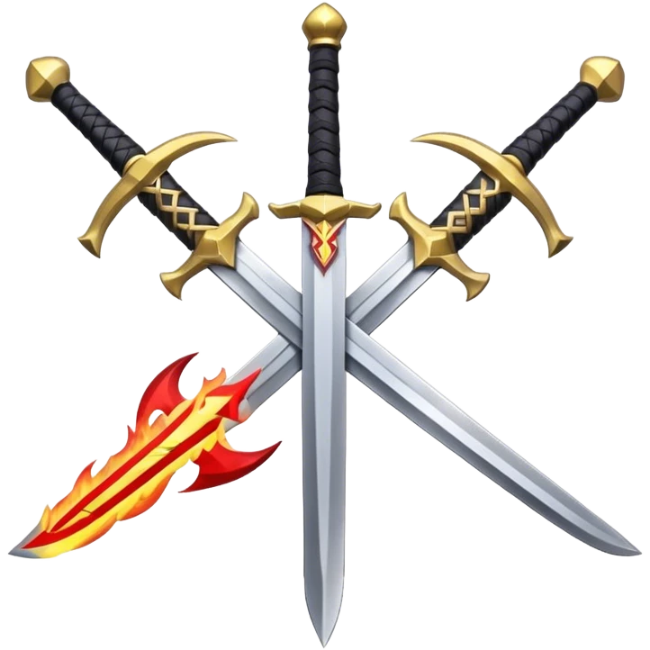 fire double swords emblem emoji