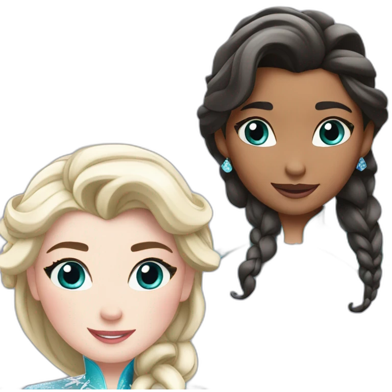 Elsa y Ana emoji