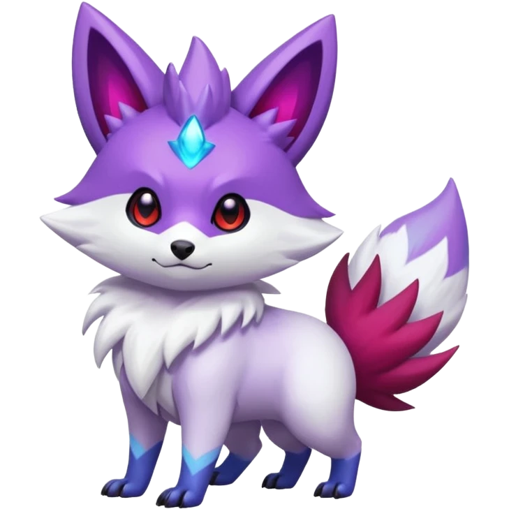 Shiny White with Violet markings and nebula markings Zorua-Zangoose-Pokémon-Fakémon-fusion-hybrid-creature emoji