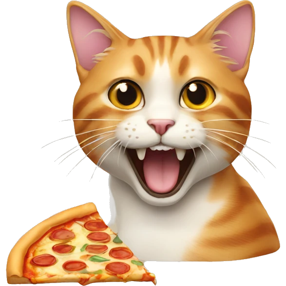 cat eats pizza emoji