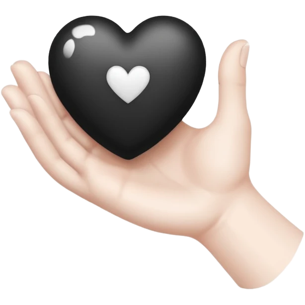  black and white heart in hand emoji