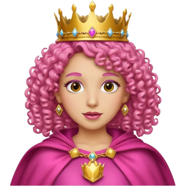 pink cape queen curly  emoji