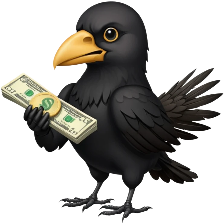 crow with cash  emoji