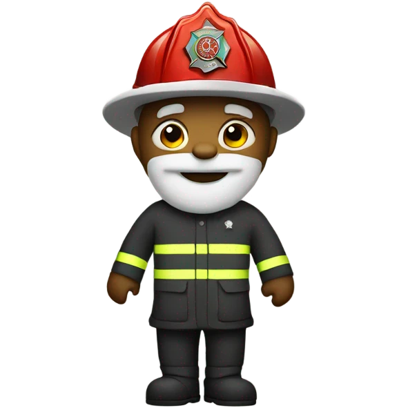 Firefighter wearing Santa hat emoji